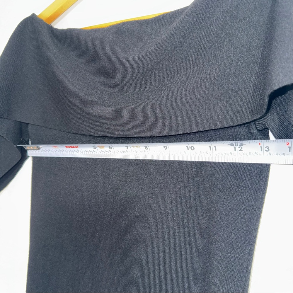 Club Monaco Black Off Shoulder Flutter Sleeve Top Small - Picture 4 of 6